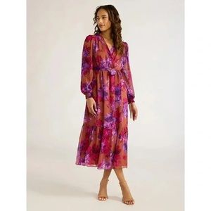 Sofia by Sofia Vergara Floral Maxi Dress - Pink and Purple